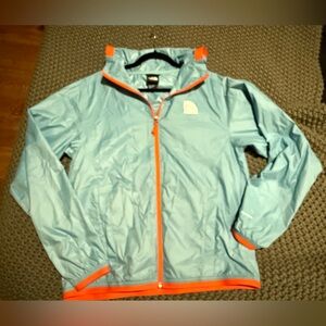 The North Face Sky Blue Jacket with Orange Accents